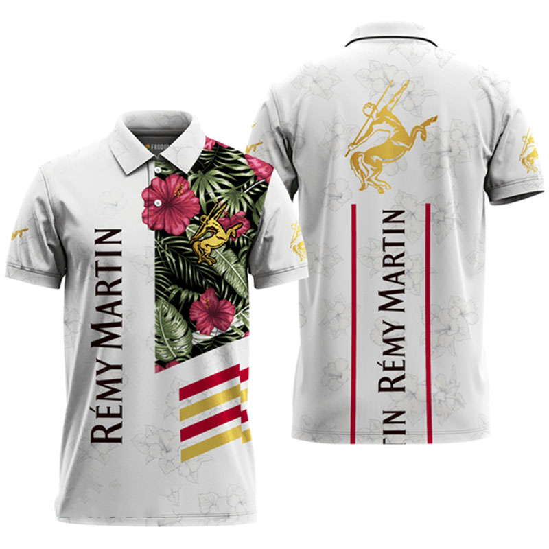 Remy Martin White Tropical Flower Polo Shirt – FamilyGater